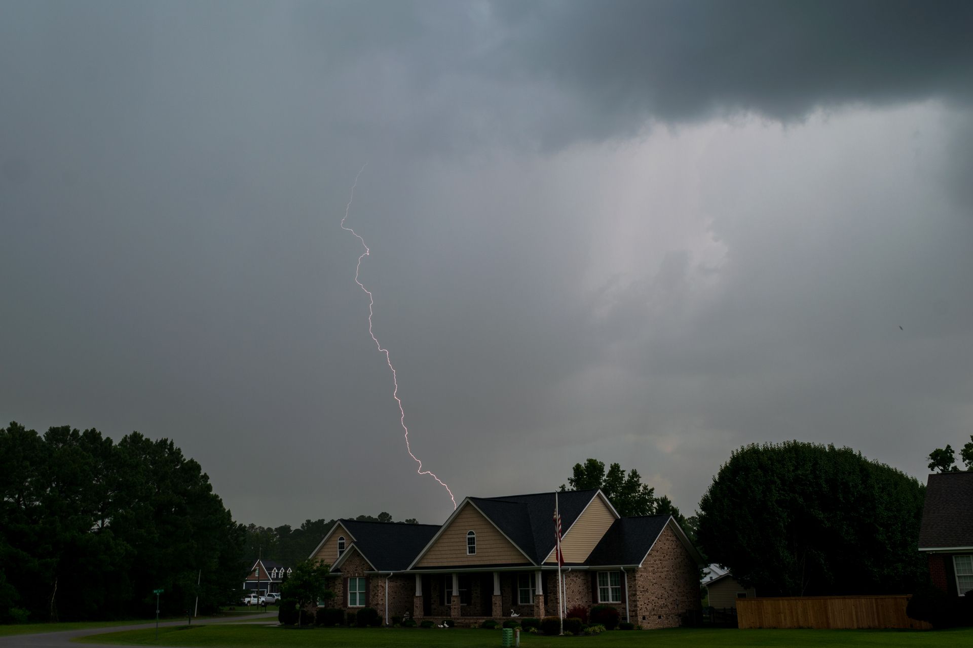 Storm clouds over a home